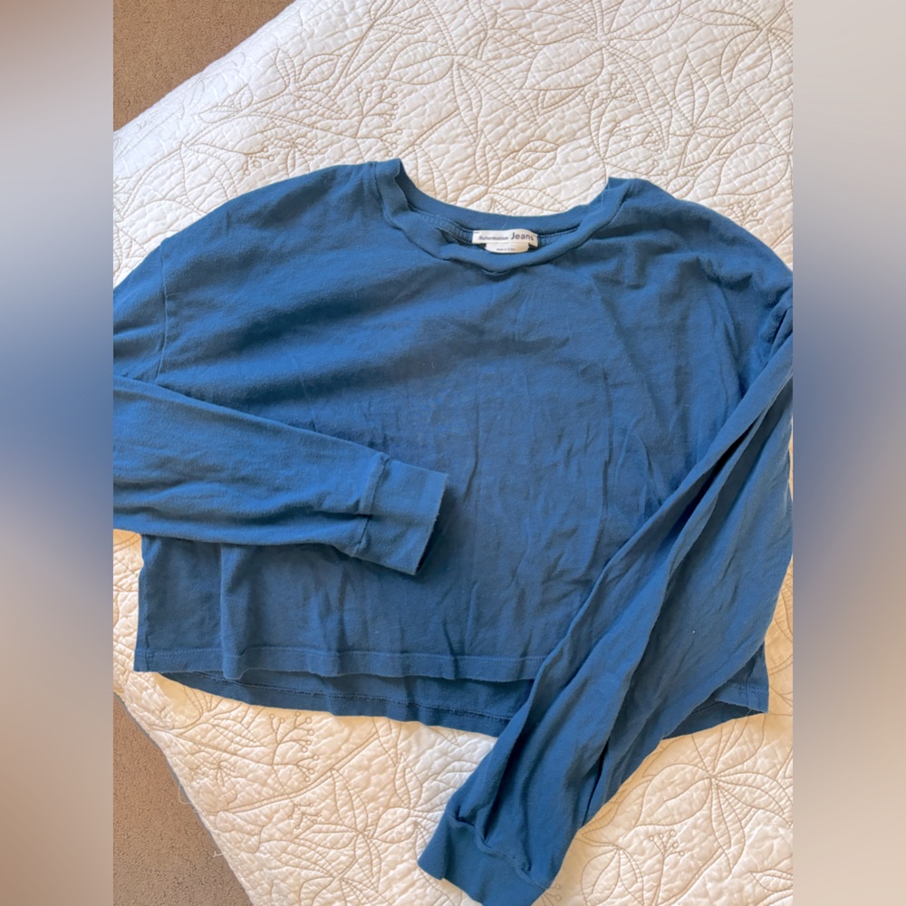 Reformation 6 long sleeve crop top all cotton